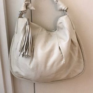 Cole Haan Boho Leather Handbag - Cream